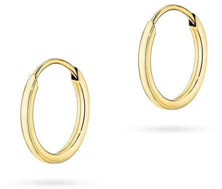 MARKO Elegante Echtgold 333 Creolen Damen 10mm – Zeitlose Gelbgold Ohrringe für Frauen | Klassischer Schmuck für Alltag, Oktoberfest & Weihnachten