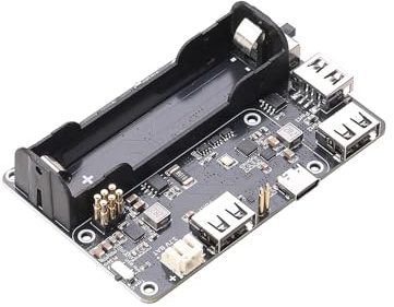 Pi Zero UPS HUB HAT for Raspberry Pi Zero Series, 3-Port USB 2.0 Expansion Board with Power Backup, 18650 Ba-ttery Holder, Smart Charge & Discharge Management