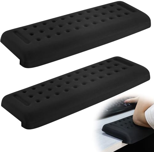 PYserne 2 Stück L-Förmige Ergonomische Handgelenk Ellenbogenkissen, 30x10cm Memoryfoam Schreibtisch Handballenauflage Unterarm und Handgelenk Komfort Unterstützung für Büro Zuhause (Schwarz 2)