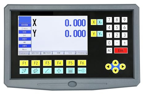Torno fresador con pantalla LCD de 2 ejes y 9 idiomas, lectura digital, CA 220 V/110 V, codificador de e lineal de 2 piezas de 50-1000 mm, regla de rejilla(HS800-2)
