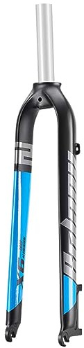 YADZISW Forcella Rigida per Mountain Bike 26/27,5/29 Pollici 1-1/8 Forcella Anteriore Ultraleggera Senza Filettatura Tubo Dritto MTB QR 9X100mm Freno a Disco Lega di Alluminio (Blu, 29)