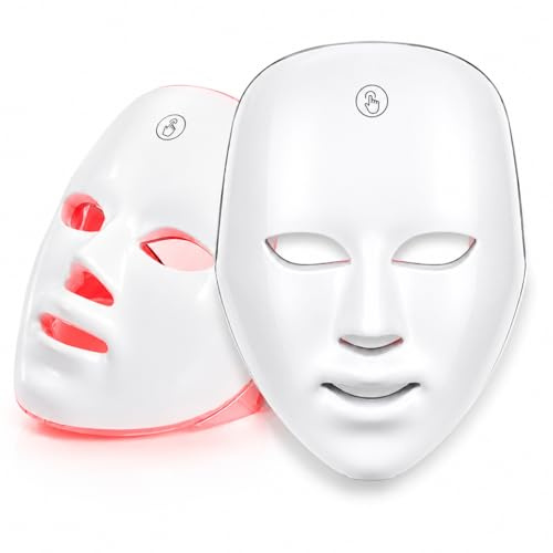 Suplexity LED Red Light Therapy Face Mask Advanced, 7 Colour Treatment, Anti-Aging Skin Health Care Product Treatment, USB Rechargeable, Professional Facial Beauty Skincare Device Adjustable