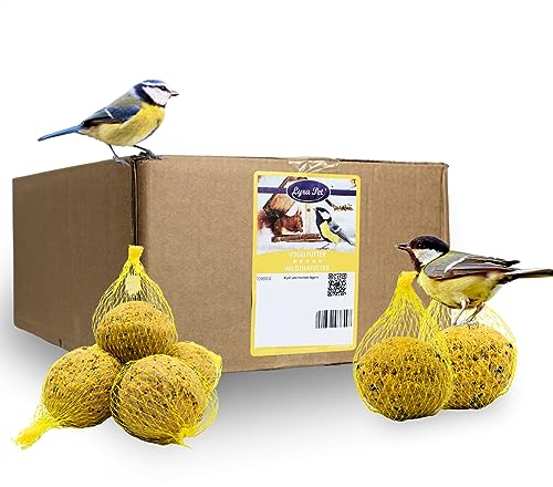 Lyra Pet® | 100 Ganzjahresknödel mit Netz à 90 g = 9 kg | Wildvogelfutter Sommer & Winter | Energielieferant für Wildvögel | Meisenknödel zum Aufhängen | Vogelfutter Klassiker | Für Körnerfresser