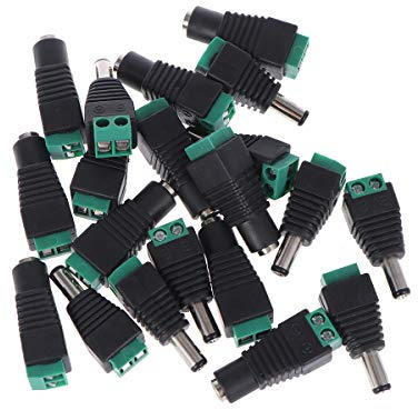 VORCOOL 10 paia 2.1 * 5.5 mm maschio e femmina DC alimentazione presa Jack adattatori connettori telecamera CCTV Strip LED luci