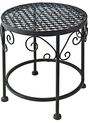 Edelman Provence Garten Pflanzentisch Blumentisch Metalltisch Pflanztisch ØxH: 25x27 cm