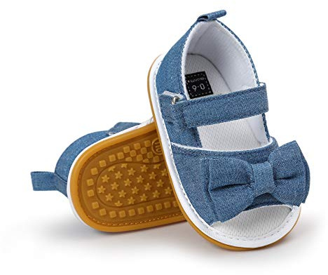 CoKate Baby Boys Girls Sandals Rubber Sole Outdoor First Walker Toddler Girls Boys Summer Shoes(6.5Toddler, Cowboy)