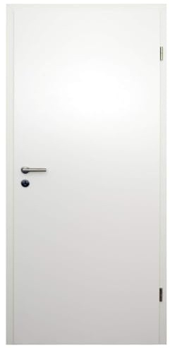 HORI Zimmertür Komplettset mit Zarge und Türdrücker I Innentür CPL Weiß I Höhe 198,5 cm I Anschlag, Breite und Wandstärke wählbar - DIN rechts - 1985 x 610 x 100 mm