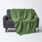 HOMESCAPES Manta para Cama o sofá en 100% algodón Tejido a Mano - Rajput - Verde - 225 x 255 cm