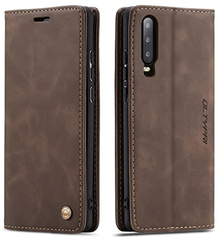 QLTYPRI Hülle für Huawei P20 Pro, Vintage Dünne Handyhülle mit Kartenfach Geldtasche Standfunktion PU Ledertasche TPU Bumper Flip Schutzhülle Kompatibel mit Huawei P20 Pro - Kaffee Braun | Vintage PU Leder Hülle, Handyhülle mit 2 Kartenfächer, Standfunktion, Weicher TPU-Rahmen, Stoßfeste Flip Wallet Case