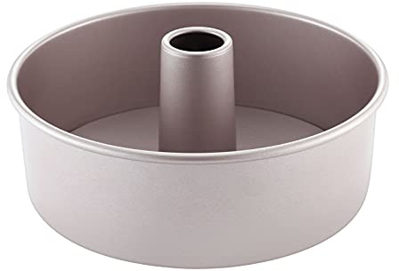 CHEFMADE Angel Food Cake Pan, 8-Inch with Removable Loose Bottom Non-Stick Chiffon Bakeware 2-Cups for Oven Baking (Champagne Gold)