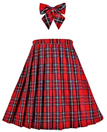 Sunny Fashion Robe Fille Col en v Plissé Ourlet Uniforme Scolaire 6-14 Ans