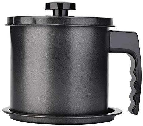 Colador de aceite Olla para grasa, 1.3L Cocina Aceite de cocina Olla Olla Dispensador de botellas Recipiente con colador Herramienta doméstica para almacenar aceite para freír y grasa para cocinar