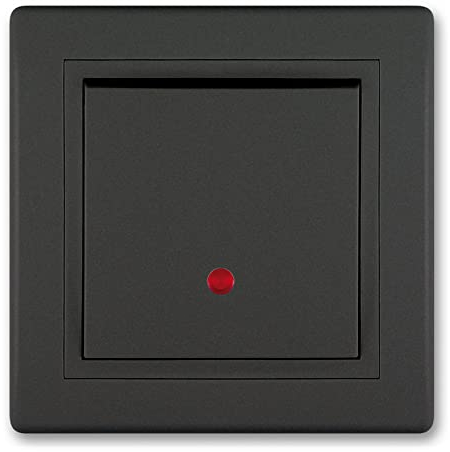 ALING-CONEL | PRESTIGE-Line | Unterputz-Ein/Aus-Schalter mit Glimmlampe und Kontrolleuchte | VDE-zertifiziert | für Installationsdose ø 60mm | 16AX/250V~ | inkl.Rahmen (komplett) | Schwarz Soft Touch