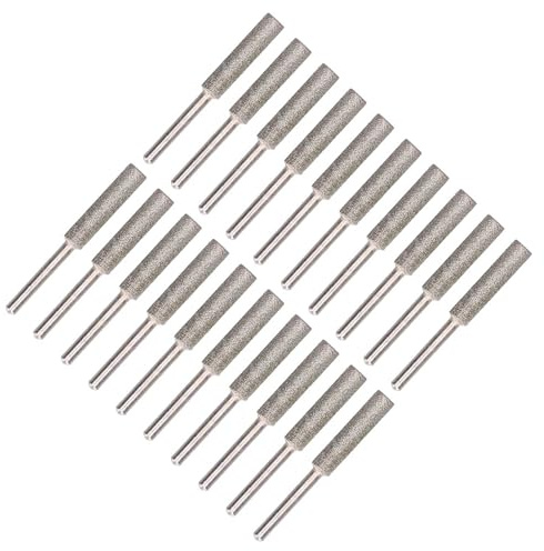 Estink Kettensägensteinfeile, 20-teiliges kettensäge schärfgerät, Kettensägenschärfer-Kit Polierschleifwerkzeug für 7/32-Zoll-Rad und Große Kettensägenkette(5.5mm-Silber) ﻿