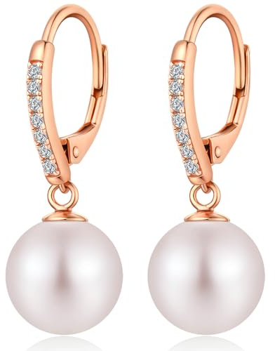 jiamiaoi Perlenohrringe Silber 925 Hängend Perlen Ohrringe Silber Hängend Damen Ohrringe Perle Hängende Ohrringe Perlen Schmuck