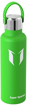 Super Sparrow Trinkflasche Edelstahl 18/10 - Ultraleicht Thermobecher - 500ml - Standardmund Flex Deckel - BPA-Frei Thermoskanne, Thermosflasche für Sport, Travel, Schule, Outdoor