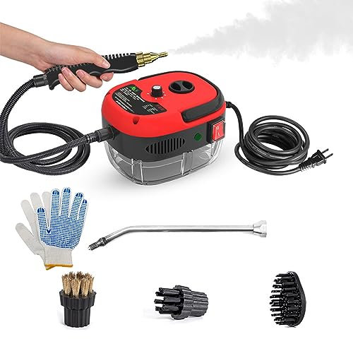 Ailgely 2500W High Pressure Steam Cleaner,Portable Handheld Steam Cleaner, Steam Cleaning Machine,High Temperature Pressurized Steam Cleaner with 3 Brush Heads for Floors, Car, Furniture, Bathroom