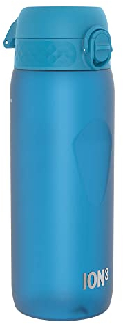 Ion8 Trinkflasche, 750ml, Auslaufsicher, Einhandöffnung, Sichere Verriegelung, Spülmaschinenfest, BPA-frei, Tragegriff, Klappdeckel, Handgeformter Griff, Leicht zu Reinigen, Klimaneutral, Blau