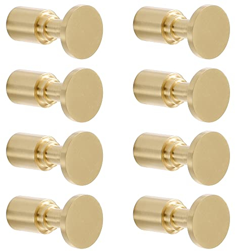 ZAZOLI Kleiderhaken 8 Stück Gold Garderobenhaken, Vintage Gebürstetes Messing Handtuchhaken, Haken Garderobenhaken mit Schrauben für Badezimmer Küche Büro Wohnzimmer (Color : Q)