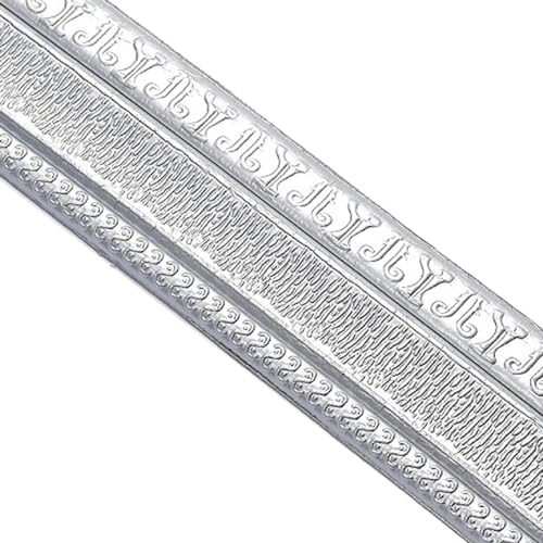 Jodimitty Bordüre Selbstklebend Silber Grau 2,3m x 8cm x 4,5mm Wasserdicht Wandbordüre TapetenBordüre Schöne Anti-Kollisions Fliesen Bordüre Border Trims für Ecken Linien Decken Dekoration