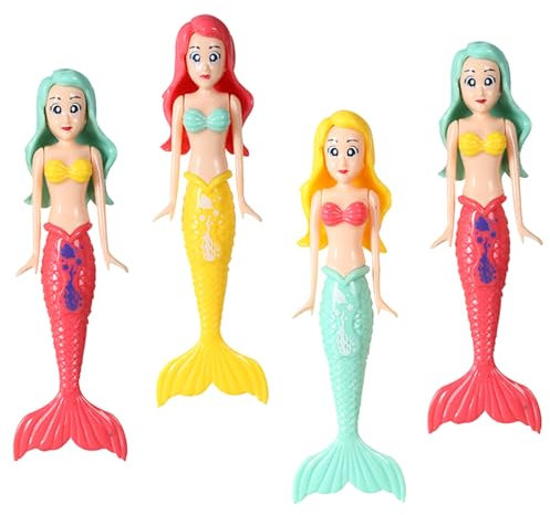 Pool Diving Toy Set, 4 Pcs Mermaids Underwater Swimming Pool Toys for Kids, Swimming Pool Training Toys Diving Games Training Children's Gifts