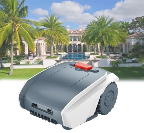 Tondeuse à Gazon Robotique Automatique, Tondeuse à Gazon Robotique Avec Application Bluetooth Et Fil PéRiphéRique, Robot De Tonte, Pour Pelouses Jusqu'à 16140 Pieds CarréS, Facile à Nettoyer,Grey