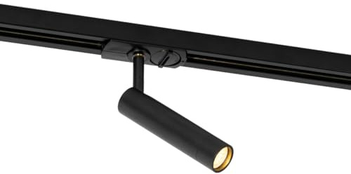 Qazqa Modern Schienenleuchte für Schienensystem - Iconic Ivy - Schwarz, Rund, 12cm, Ideal als Küche lampe und
