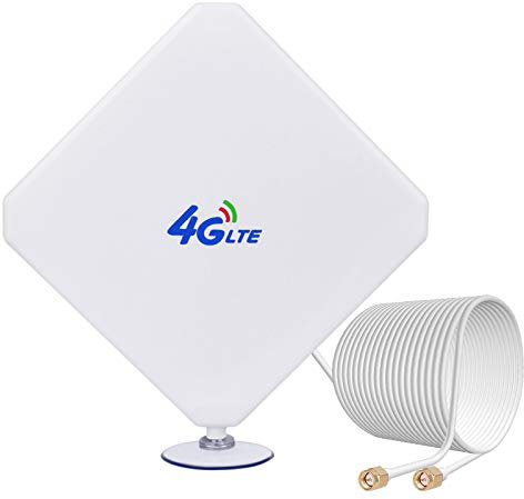 aigolink Antenna 4G LTE Antenna SMA 35dBi Dual Mimo Omnidirezionale Rete WLAN Antenna Compatibile con Router WLAN 3G/4G Mobile Hotspot Router MiFi LTE Huawei B525 Cavo ZTE 2m