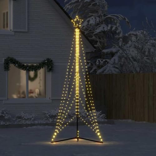 IKAYAA LED Weihnachtsbaum Aussen Kegelform Weihnachtsbaum Metall Groß Warmweiß 525 LEDs Tannenbaum Lichterbaum Weihnachtsdeko Aussen Weihnachtsbaum Tanne 302 cm