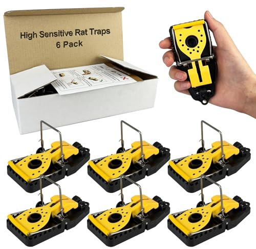 JNBGTU 6Pack Mouse Traps - Rat Traps Humane, High Sensitivity Instant Kill Design for Indoor & Outdoor Use, Easy Setup and Cleanup