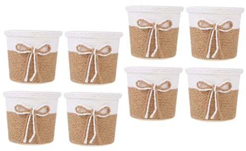 SUPVOX 2 Ensembles Panier De Fleurs Petit Pot Usine Osier Panier De Rangement Paniers De Rangement Pot De Fleur Interieur Cache-Pot en Rotin Jardinière De Fleurs Décoratives 4 Pièces * 2