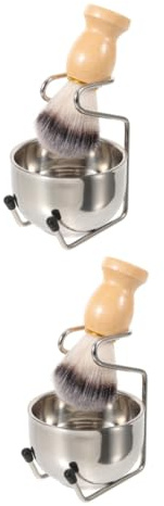 FOMIYES 2 Sätze Bausätze Bartpflegeset für Männer Maschine Borste elektrische rasierer frisör zubehör barbershop zubehör Bartpflege-Kit Rasierset Bartbürste für zu Hause Rasierbecher Nylon