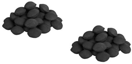 Kisangel Lot De 2 Charbon De Bois pour Barbecue Camping Briquette De Fumeur Gril Accessoires De Camping Décor Foyer De Table Bouilloire Décor Extérieur Mélange De Charbon De Bambou Black