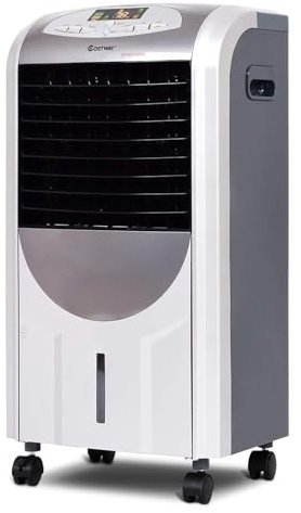 COSTWAY 5 en 1 Climatizador Evaporativo, Aire Acondicionado 75W, Purificador de Aire, Humidificador y Ventilador, 3 Velocidades, Control Remoto, Pantalla LCD, Tanque de Agua 7L, Temporizador 8H