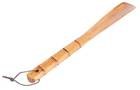 Beavorty Chausse-pied en Bois Marron Portable et Léger, Simple à Manier, Longueur 32cm, Maison Voyages, Facilite le Chaussage pour Toute la Famille