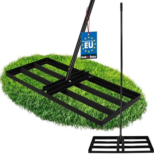 KOTARBAU® Rasen Nivellierrechen 70 x 30 cm aus Stahl mit Aluminiumstiel 180 cm Rasen Rakel Rasen Rechen Rasenrechen Rasen-Nivellierungsrechen Rasen Zubehör Garten Rechen Rasenharke