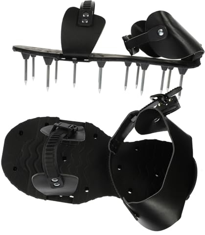 HEMOTON Sandalias Aireadoras para Césped y Jardinería, Calzado Inflable Negro para Oxigenar y Airear Suelo de Jardín, Adaptable y Resistente, Herramientas Manuales para Cuidado de Césped