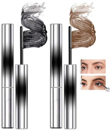 Sitovely Mascara Primer per ciglia - Primer per ciglia - Volume curvo, resistente alle macchie, Boosting, cura di base, affascinanti e voluminosi, da donna (nero + marrone)