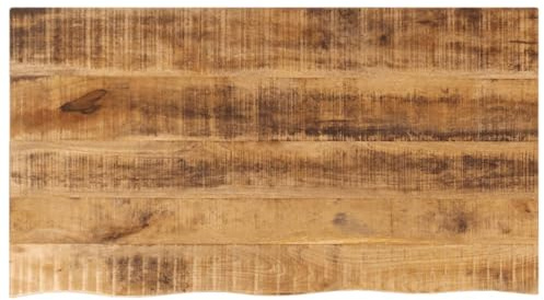 Piano del tavolo 100 x 60 x 2,5 cm, legno massello di mango grezzo, bordo dell'albero, finitura naturale, versatile in legno di ricambio per la casa e l'ufficio