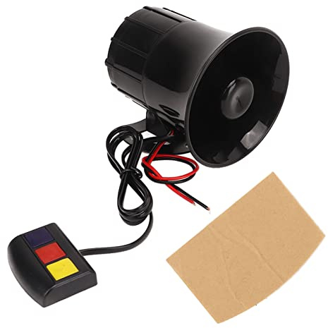 3 Tone Siren 12V 30W 120DB Hög volym Högt elektriskt varningslarmhorn med Duck Ambulans låter Vattentätt Dammtät för fordon Lastbilar Utryckningsfordon Plastskal