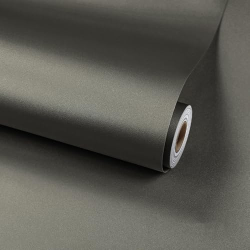 LZH-LP Carta da Parati Autoadesiva Grigio Metallo Spazzolato, 40x500CM Effetto Industriale Moderno Impermeabile Rivestimento Mobili Pellicola Adesiva per Cucina Soggiorno Armadio Scrivania