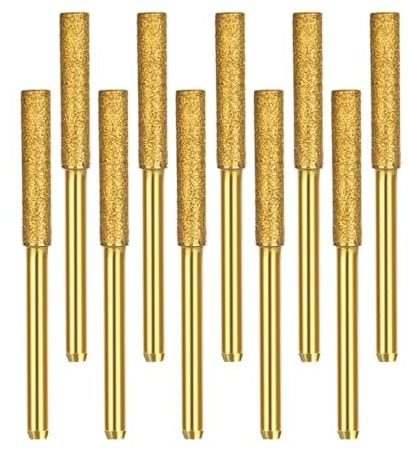 Titanium-Coated Diamond Grinding Heads for Chainsaw Chains - 4.0mm, 10-Pack