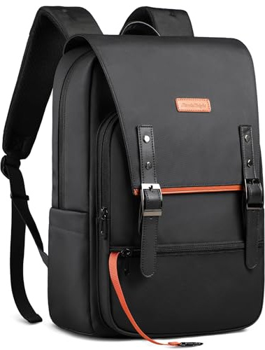 hk Mochila Vintage para Hombre Mujer, Mochila Portátil 15.6 Pulgadas