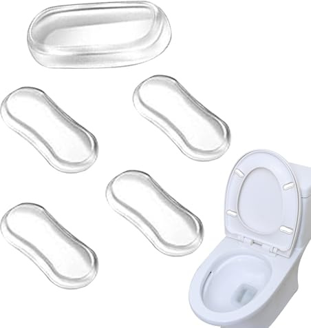 Paracolpi per sedile WC – Cuscini per cuscino in silicone trasparente, tampone adesivo anticollisione | Protezione silenziosa delsupporto delcoperchio per mobili da bagno, kit di sostituzione deldi