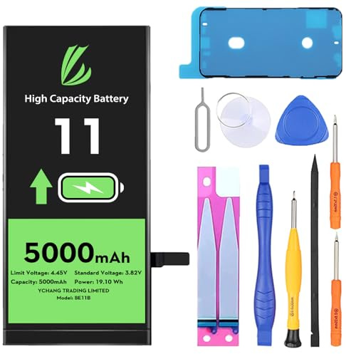 LL TRADER Batteria per iPhone 11, 5000mAh e Kit di Riparazione | Compatibile con iPhone 11, A2111, A2223, A2221