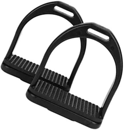 CIYODO Lot de 2 Étriers de Sécurité en Plastique Noir Antidérapants pour Équitation Structure Simple et Maintien du Pied Utilisation en Randonnée