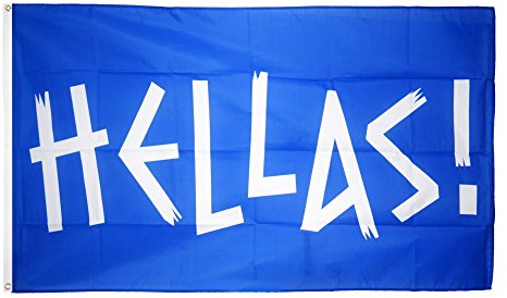 Flaggenfritze Fahne/Flagge Griechenland hissfertig mit 2 Ösen, 90 x 150 cm + gratis Sticker