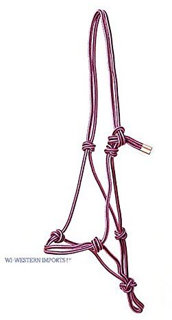 Knotenhalfter zweifarbig Pink/Schwarz