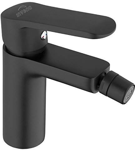 Baño Bidé Pie Grifo Mezclador Sola Palanca Negro Recubrimiento Polvo Latón