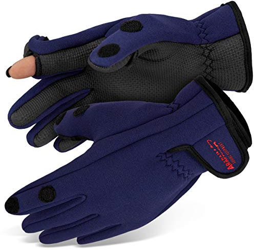 Neopren Angelhandschuhe 'Spin' | Arapaima Fishing Equipment® Thermo Angel Handschuhe | Anglerhandschuhe | Fishing Gloves - Navy - XXL